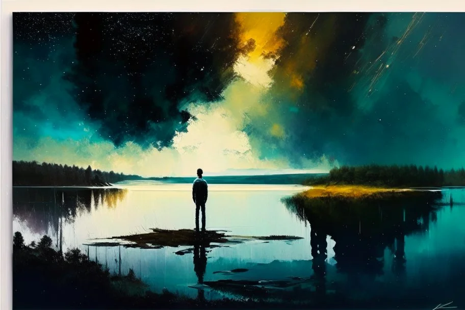 epic, cosmos, persons, big epic lake, planet, vegetation, movie poster hd, lesser ury painting