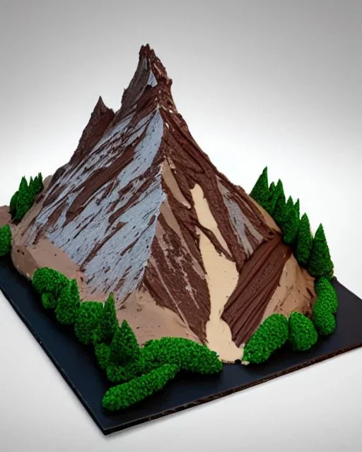 Matterhorn model made of chocolate cake