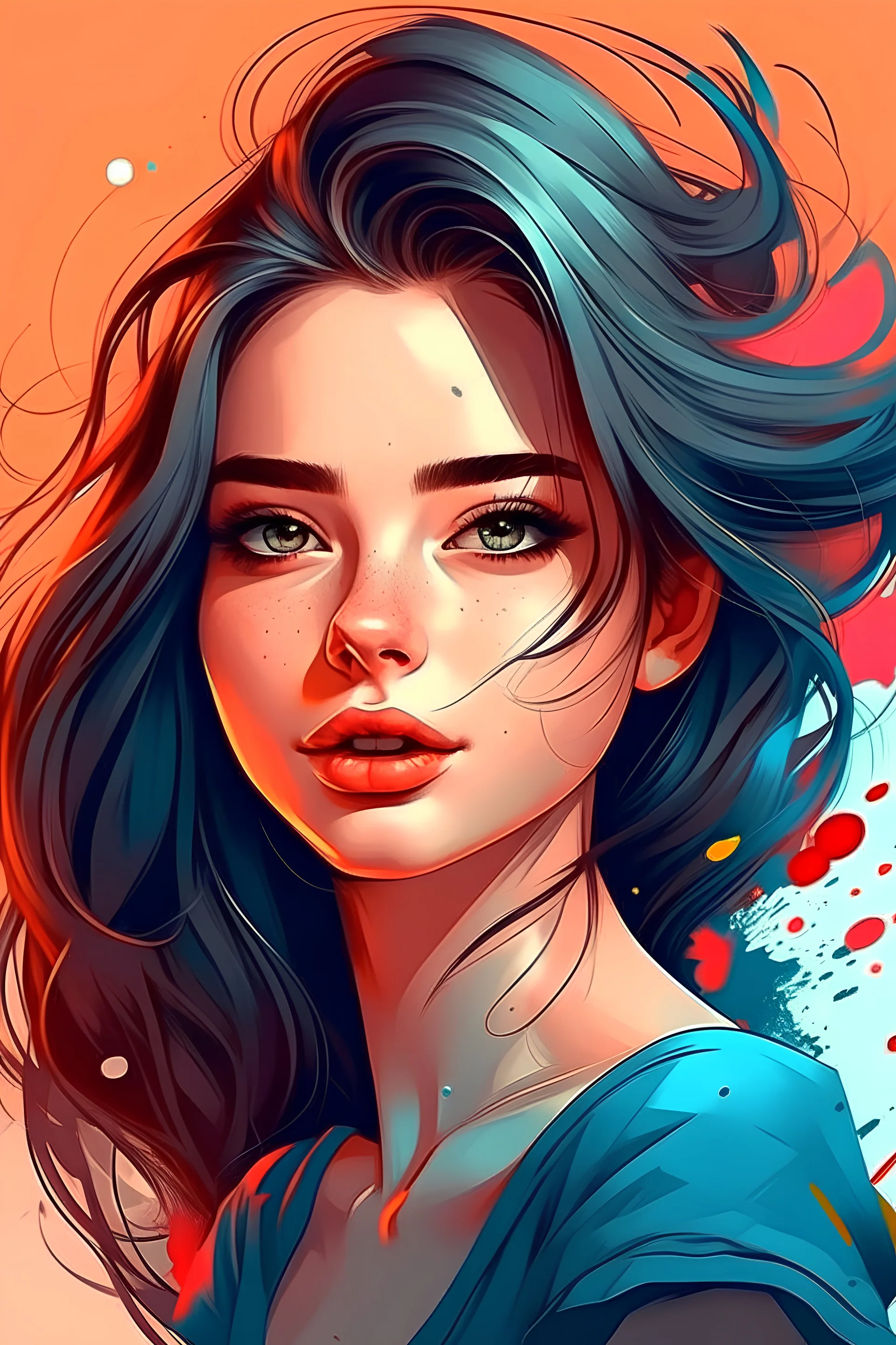 make illustration beautiful and creative pop of powerfull girl