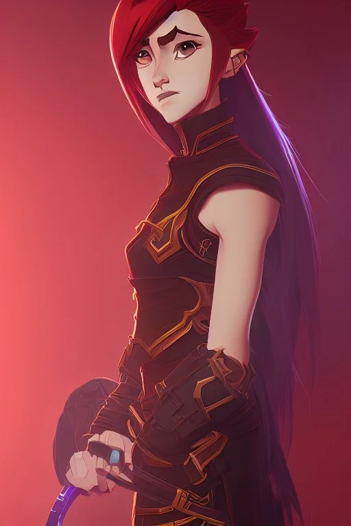 Teenaged Female Red haired kitsune paladin/bard