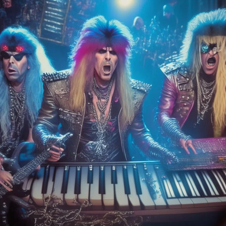 Matlock tv show, playing keyboards in a glam metal band