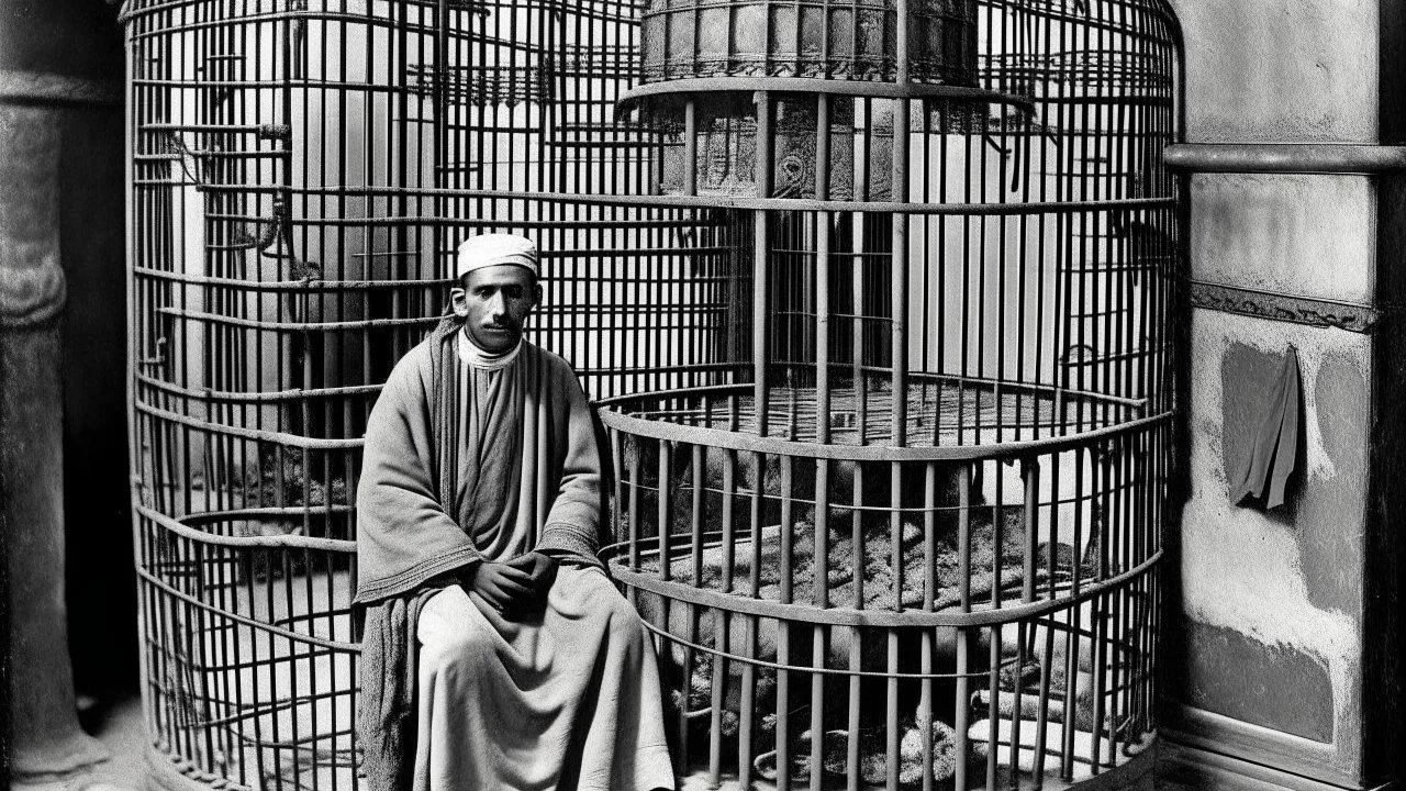 rich prisoner egyptian 1919 behined cage