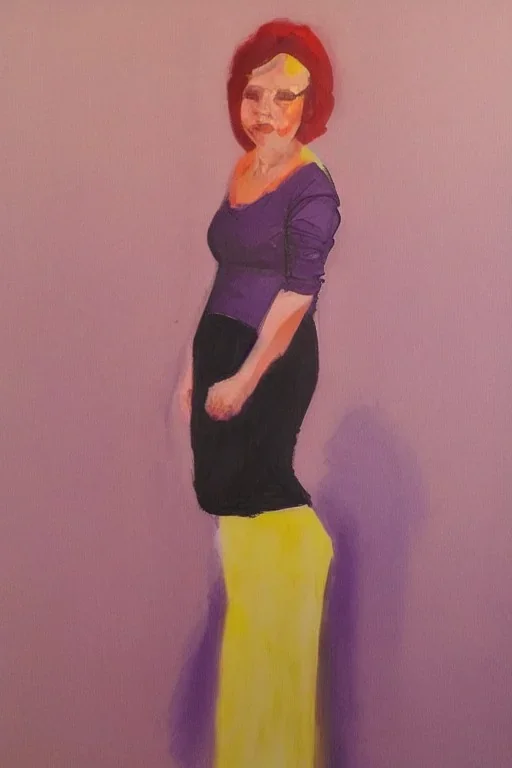 Portrait lady, full body shot, full-color long shot Linear Perspective