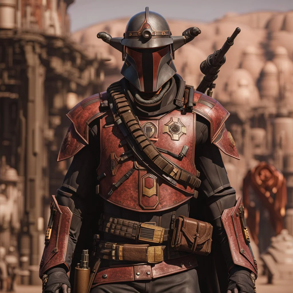 star wars bald male corellian pilot wearing pearlescent black and gunmetal grey First Order special forces heavy assault armor and helmet with gold trim inside the jedi temple, centered portrait, hyperdetailed, dynamic lighting, hyperdetailed background, 8k resolution, volumetric lighting, light skin, fully symmetric details