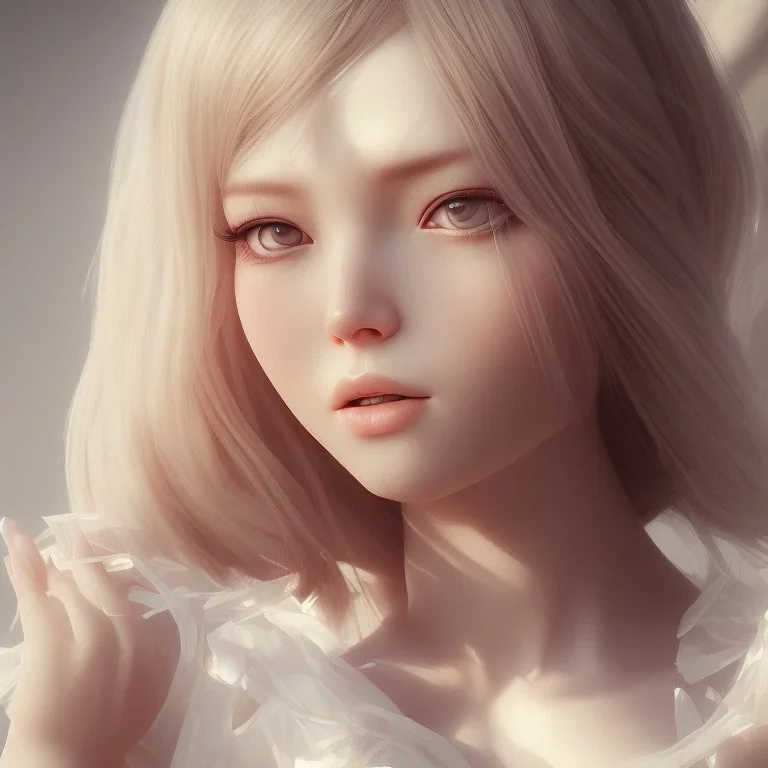 portrait only hitomi tanaka, white dress, 8k, highly realistic, octane render,