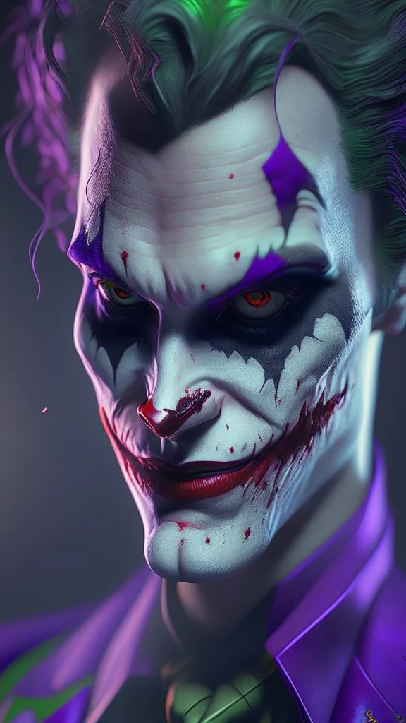 handsome joker, high delicate defined details, beautiful, atmospheric, matte, 3 d 8 k octane rendered, sharp focus, illustration, high detail, ultra realistic, highly saturated colors