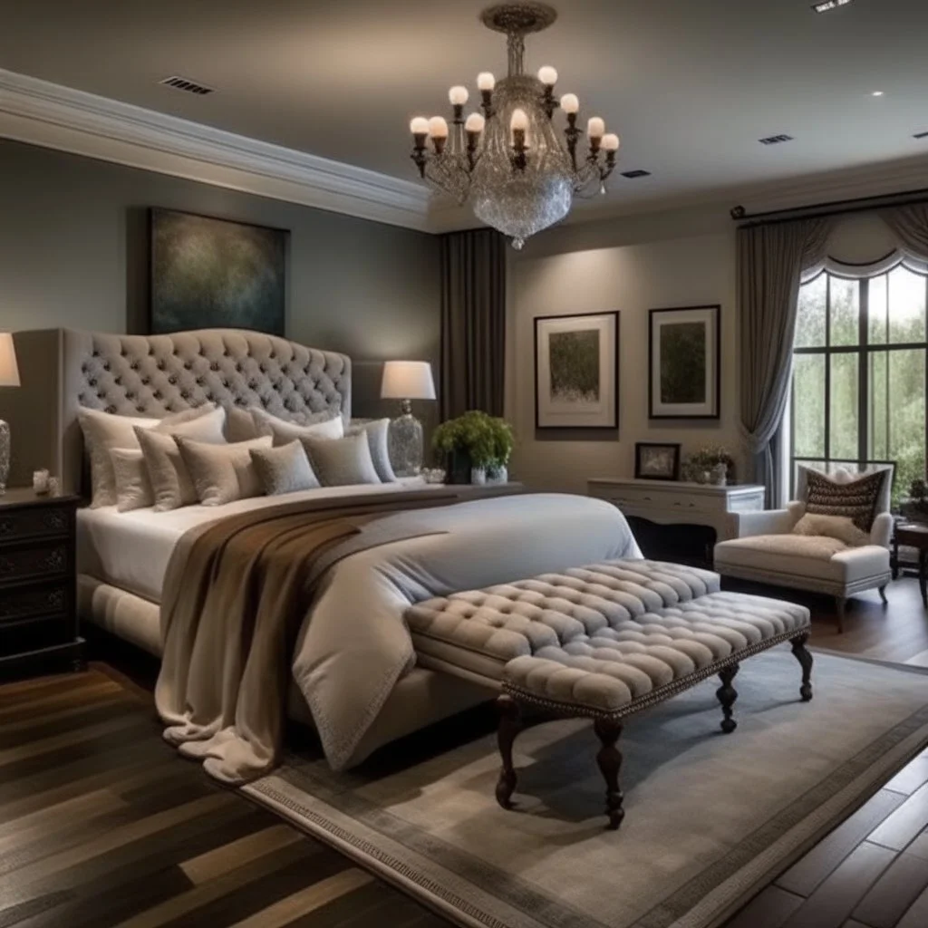 Beautiful bedroom with luxury furniture