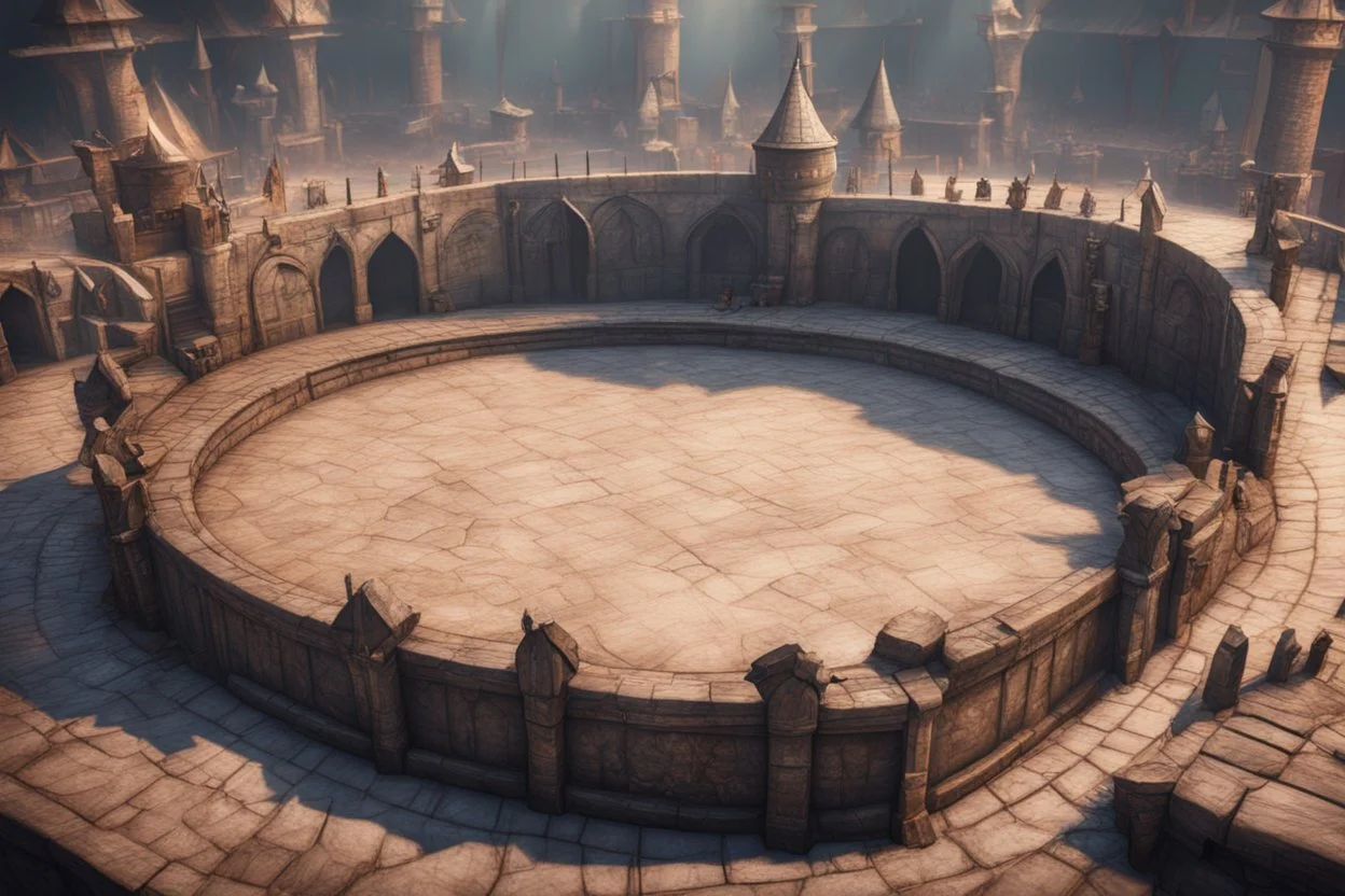 fantasy medieval fighting arena close up