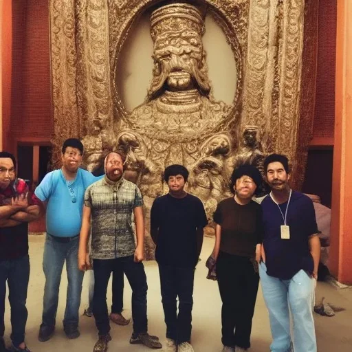 People standing in front of the God