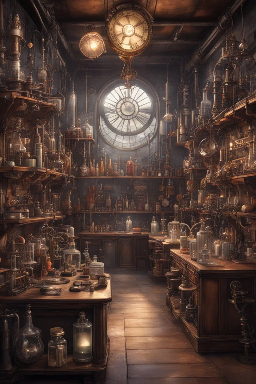 A steampunk-style laboratory