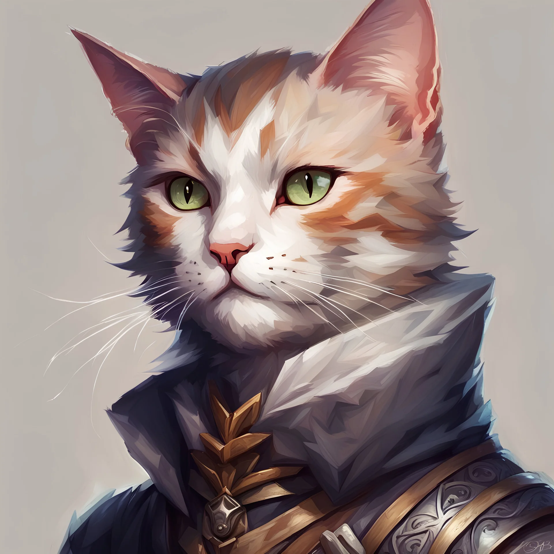 dnd, portrait of male cat-human