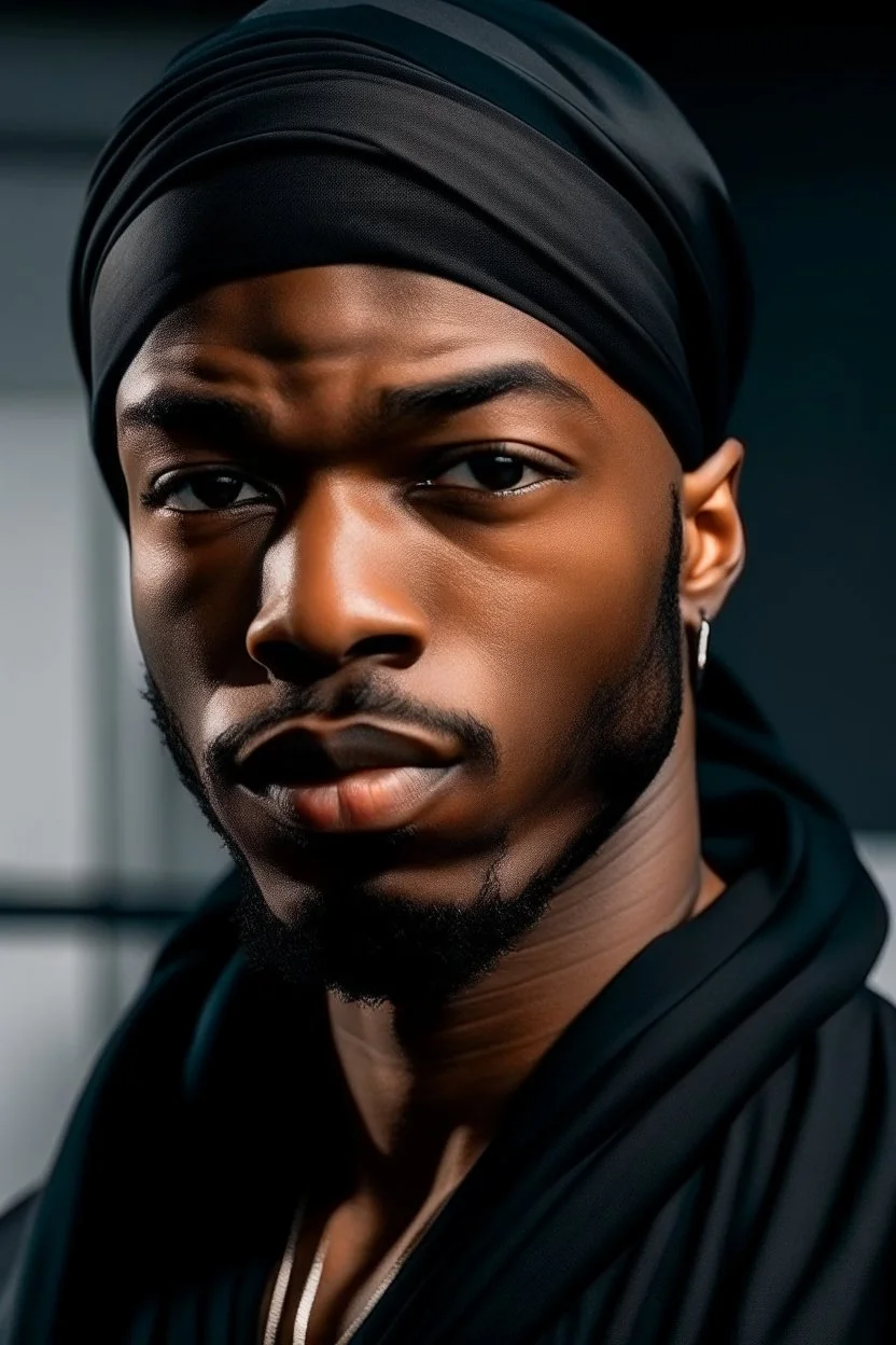 black man with a durag