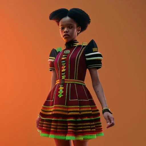 Full body, 3d render,kente scene, Jenna Ortega, Wednesday addams 1800's women style, 1800's hair style, 1800's women clothes style, hyper realistic, octane render, unreal engine 5, 8k, palace background, uhd