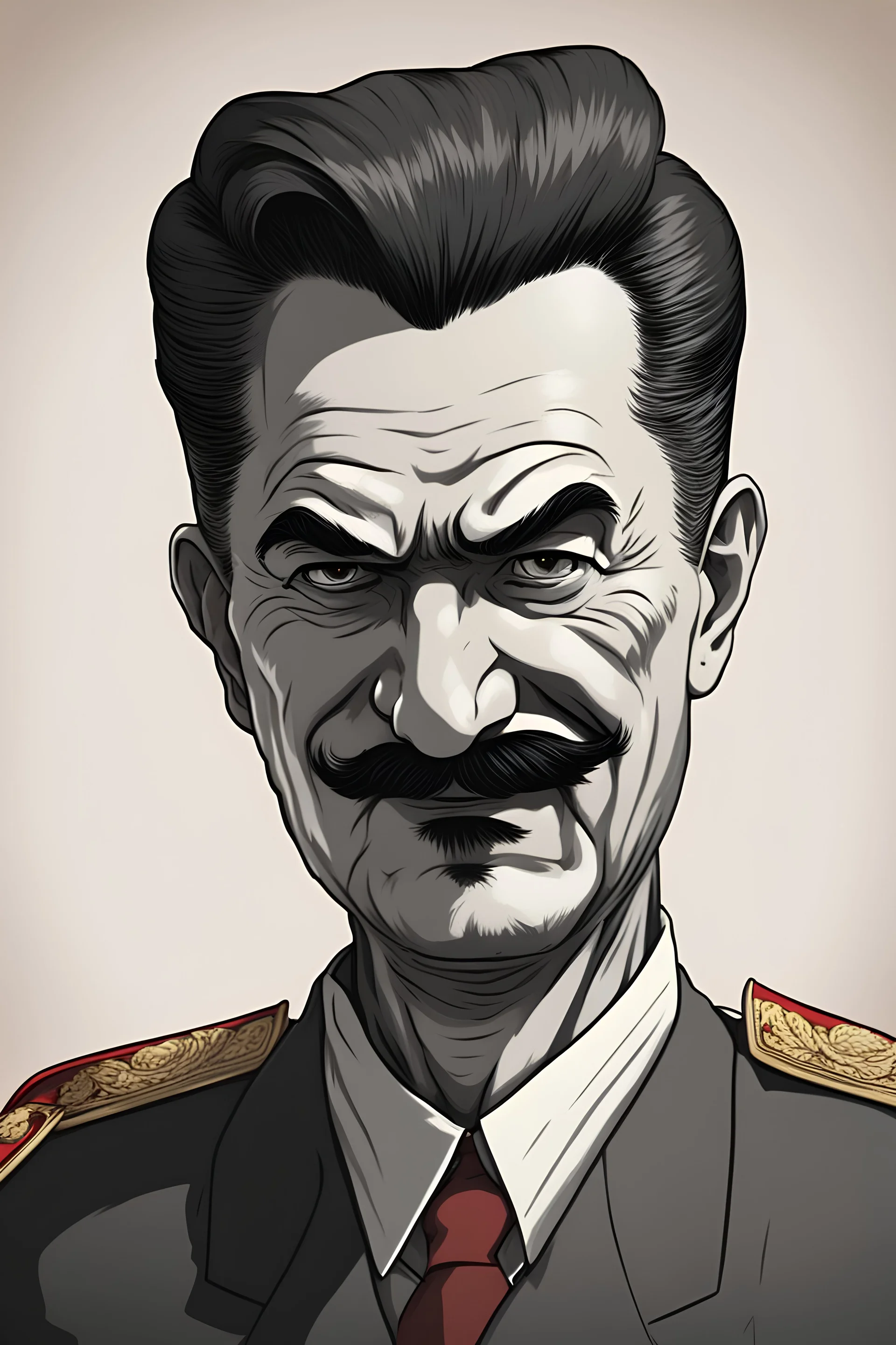 Evil Joseph Stalin in anime style.