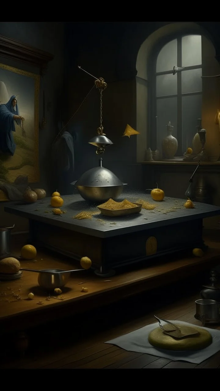 Bosch nightmares paining style Title:a digital weight scale on it a hubrain , 8k artistic photography, photorealistic concept art, soft natural volumetric cinematic perfect light, chiaroscuro, award-winning photograph, masterpiece, oil on canvas, Raphael, Caravaggio, Greg Rutkowski, people, beksinski, Giger