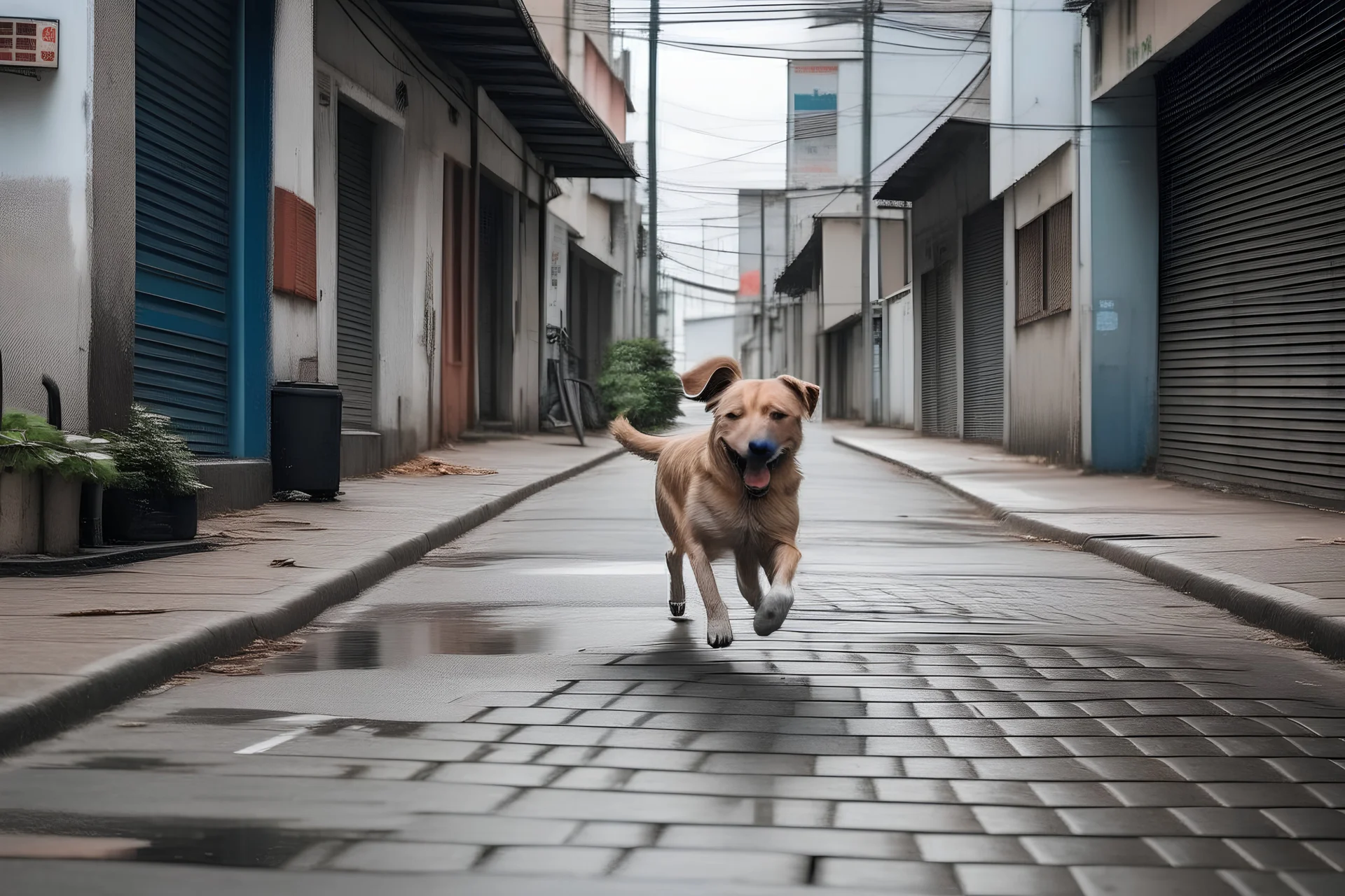 dog run in street