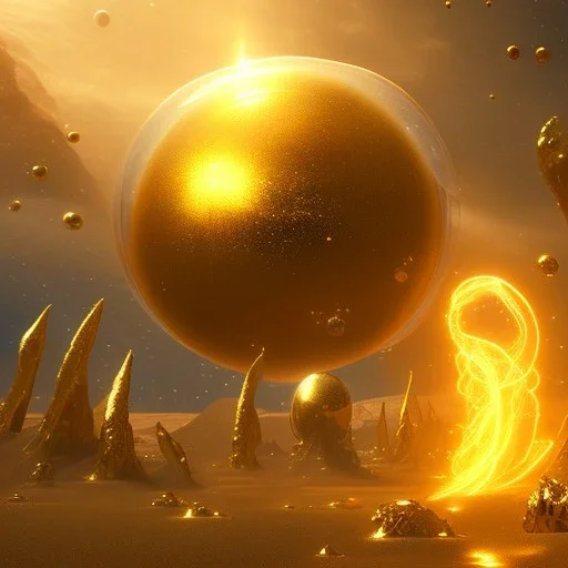 beautiful cosmic transparent golden landscape very etheric and cosmic, delicate colors, ultra sharp focus, 8k, unreal engine 5, extremely sharp detail, light effect, soft light atmosphere, smooth, full of details