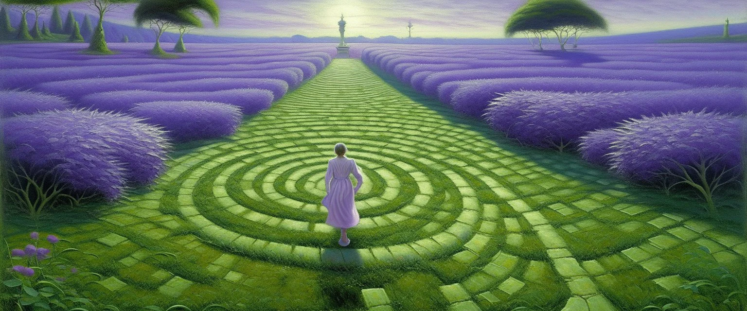A light purple maze of illusion painted by Birge Harrison