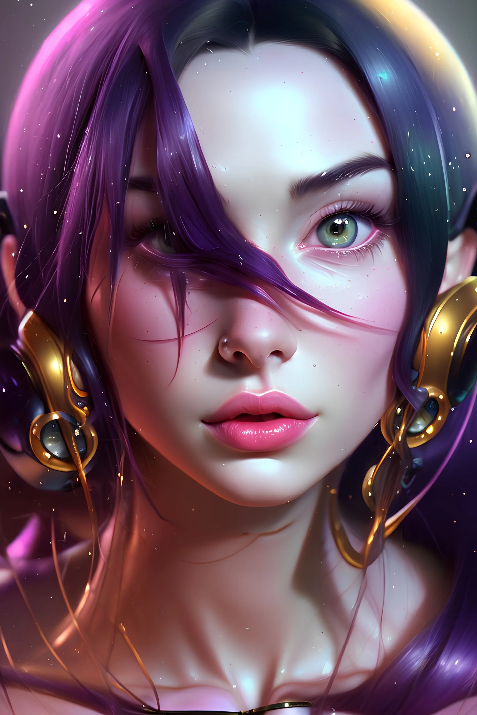 jinx, highest quality gorgeous women ultra sharp 8k uhd smooth sharp focus highly detailed cgsociety artstation hq behance hd trending on artforum illustration photorealistic digital painting, on display Gustav Klimt style