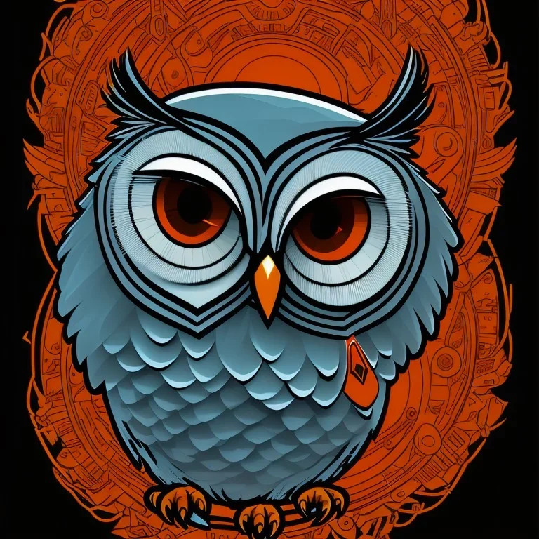 owl logotype retro