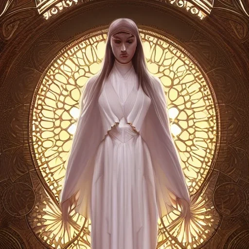 symmetry!! full body portrait!!!! of a beautiful!!!! germanic vestal sacral priest, pretty face, intricate, elegant, highly detailed, digital painting, artstation, concept art, smooth, sharp focus, illustration, art by artgerm and greg rutkowski and alphonse mucha, 8 k