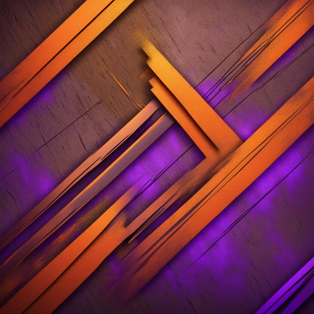 Hyper Realistic Glowing-Golden-Diagonal-Intersecting-Lines on rustic-orange-&-purple-rustic-wall with embers