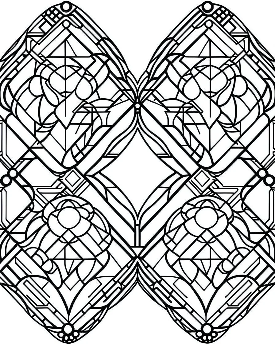 outline art for bold and easy coloring pages with A very simple and super minimal design featuring a beautifulegyptian geometric pattern., white background, sketch style, fully body, only use outline, cartoon style, clean line art, white background, no shadows and clear and well outlined