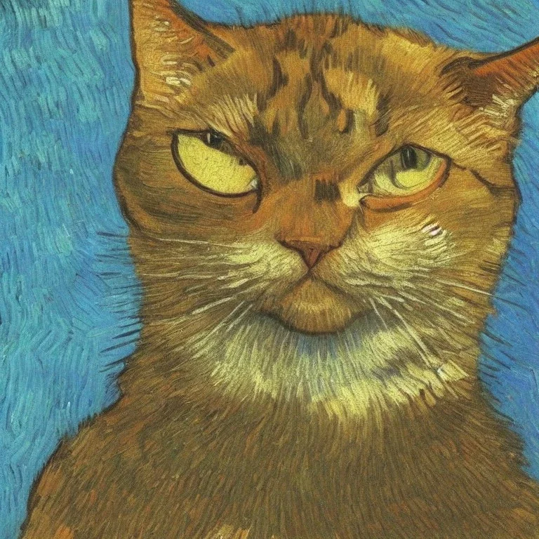 Portrait of a cat by Van Gogh