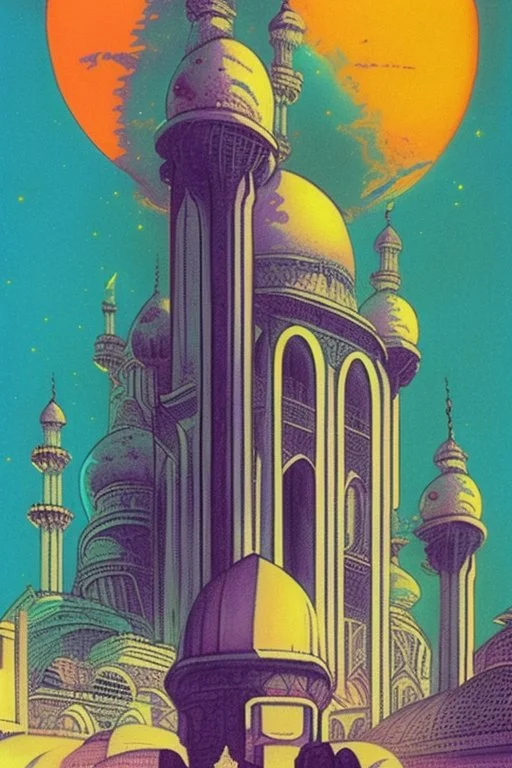 midnight mosque70s sci fi art