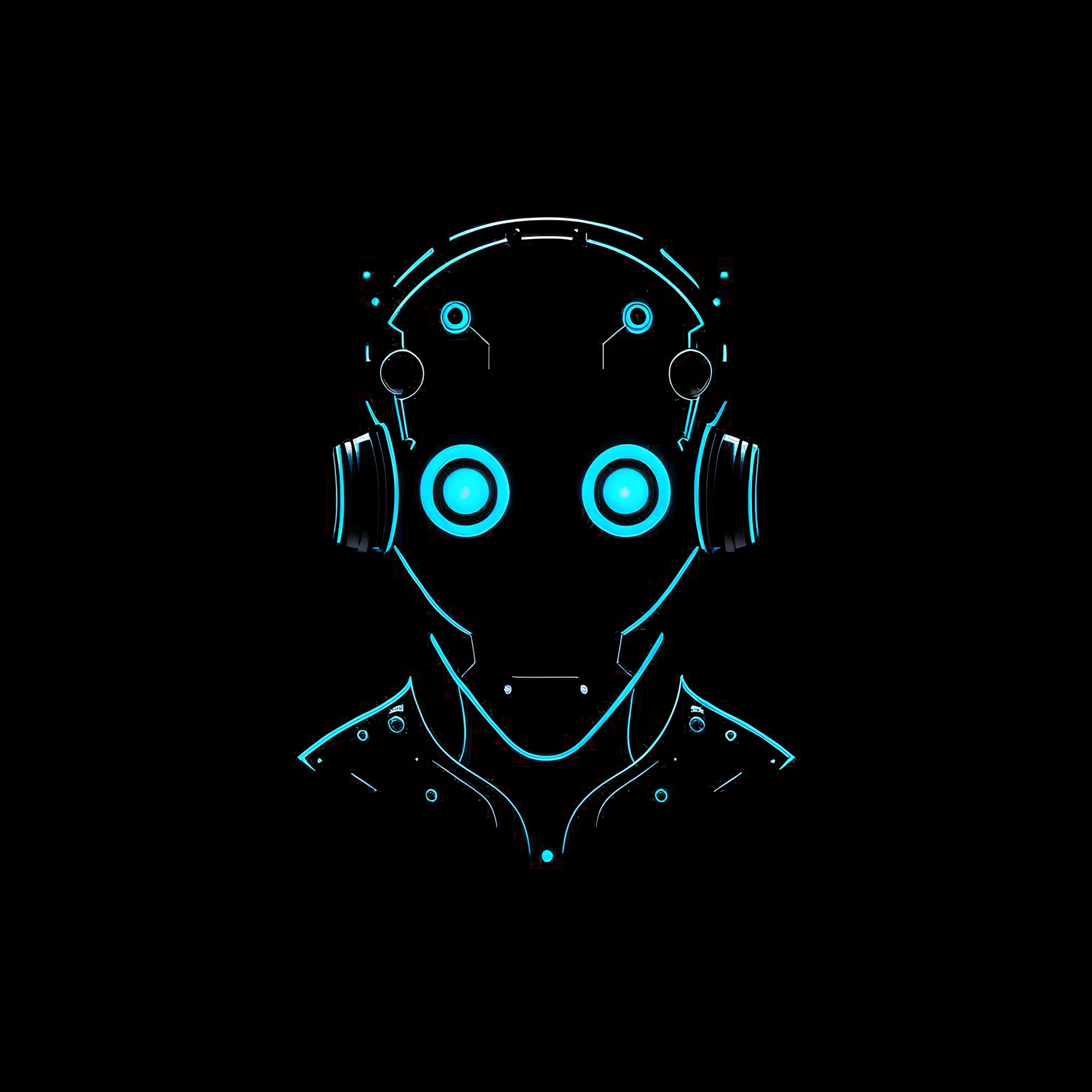 A cyborg logo design, black background