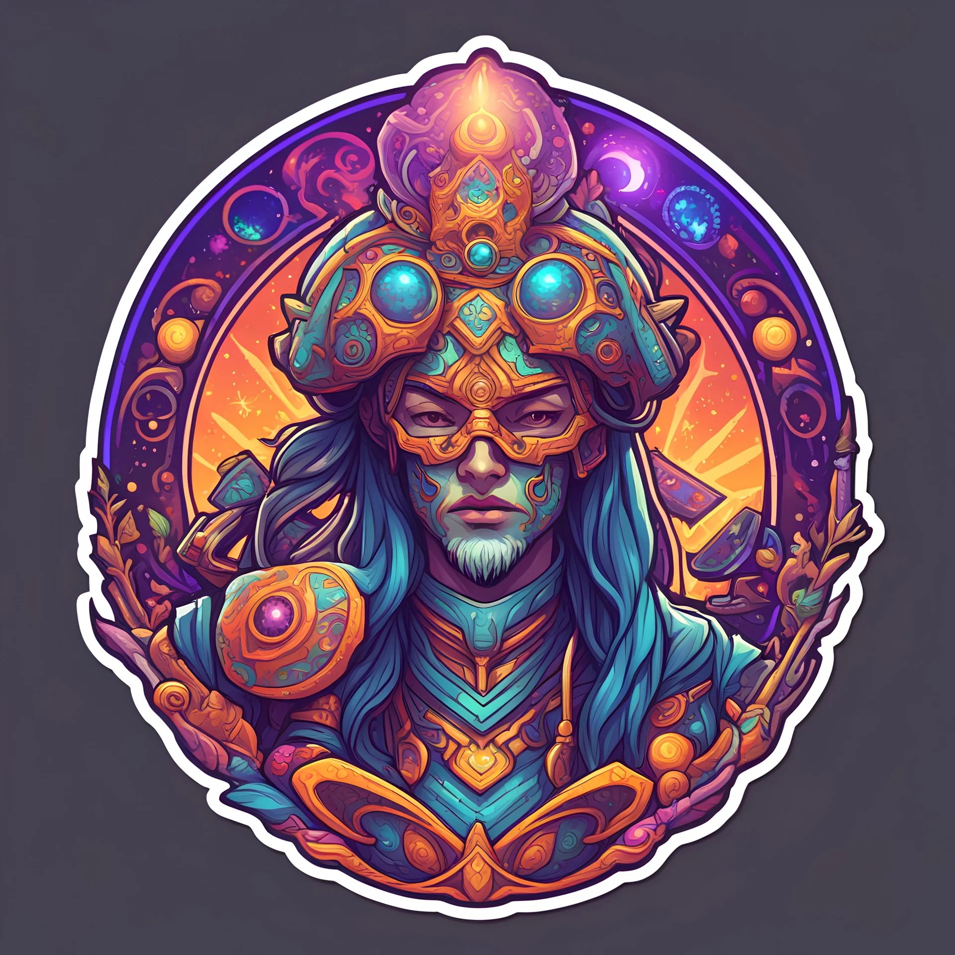 Jadelong Tactician in sticker DMT art style