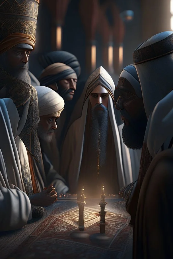 INTERNATIONAL INTERRELIGIOUS COOPERATION cooperation. Ultra-high resolution, 8k, Unreal Engine 5, Ultra-sharp focus, Complex artistic masterpiece, Highly detailed, Vivid, Cinematic rendering of characters, Ultra-high quality model