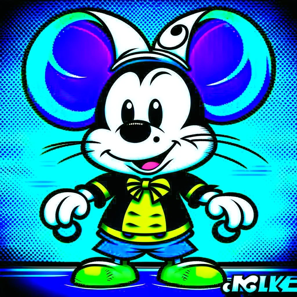 El ratón mikey chibi colorido