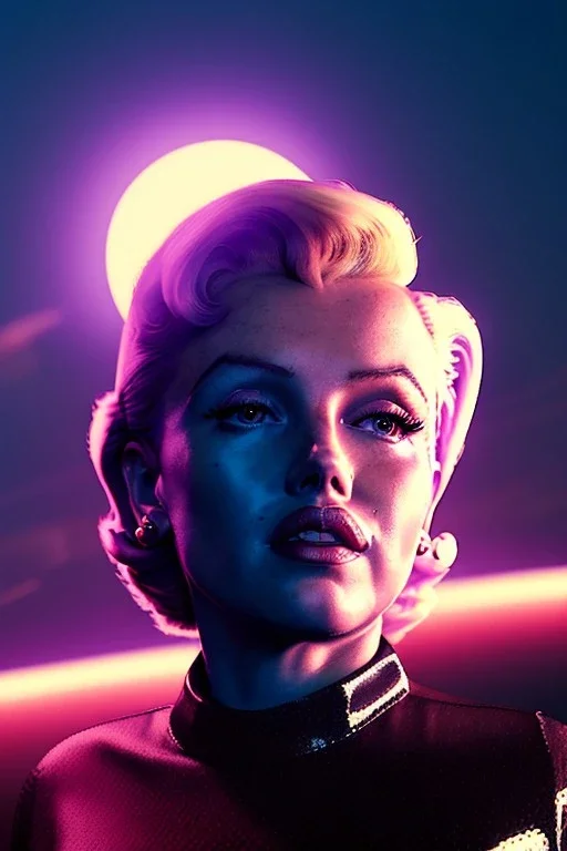 Ultra Realistic retro sci-fi scene, portrait, blonde woman, sweet young Marilyn Monroe face, perfect iris, tight latex coat, Strange planet background, Retro sci-fi style helmet, fog, rain, soft color, highly detailed, unreal engine 5, ray tracing, RTX, lumen lighting, ultra detail, volumetric lighting, 3d, finely drawn, high definition, high resolution.