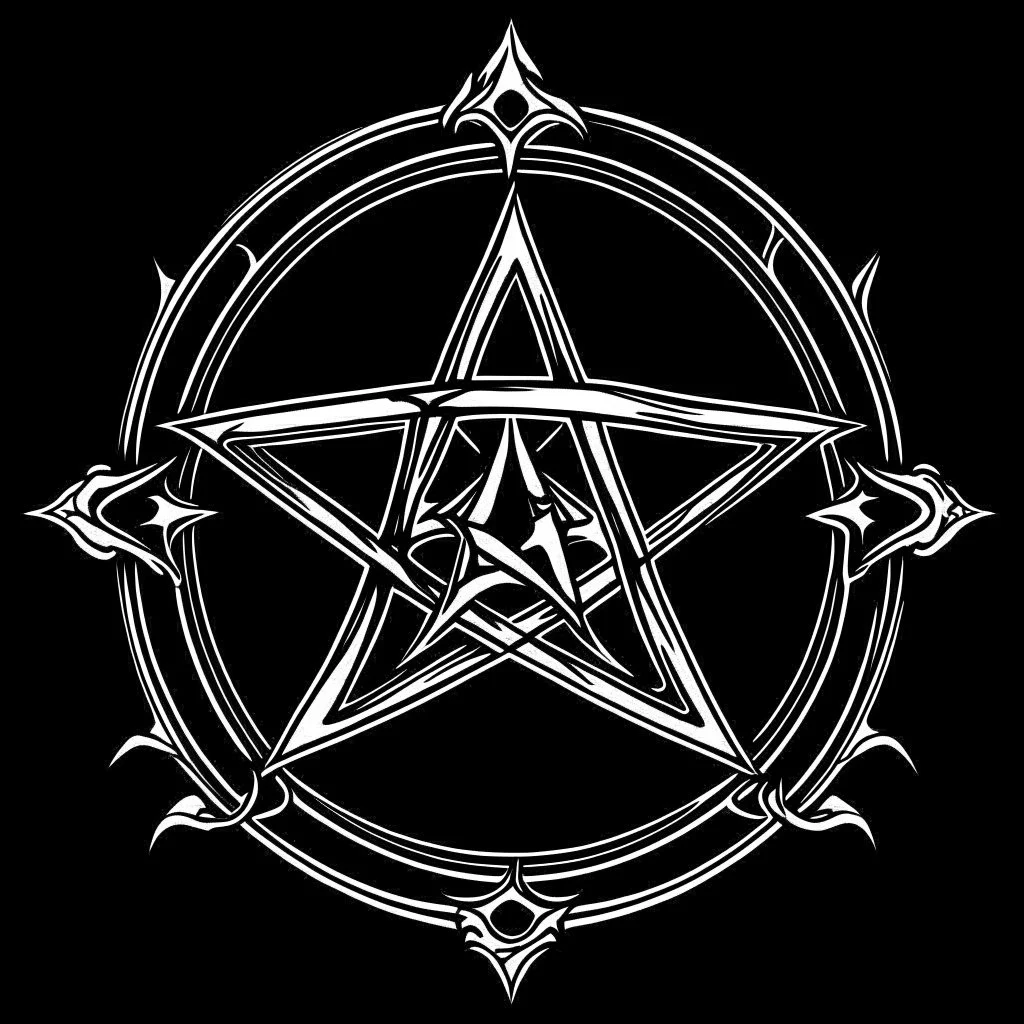 A draw of a pentagram inverted