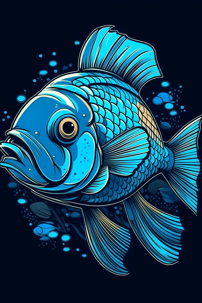 A ilustration gampad. fish , t-shirt design, no black ground, vector, 4k