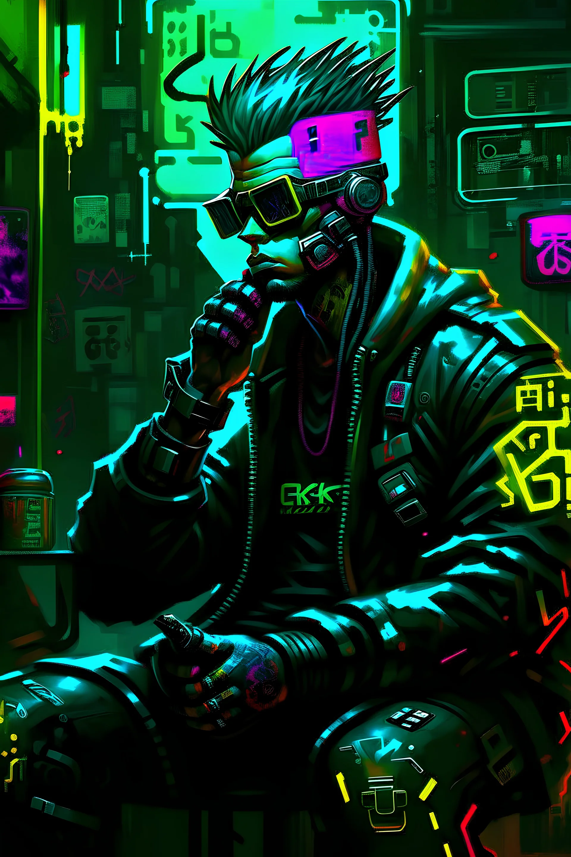 funny cyberpunk cat