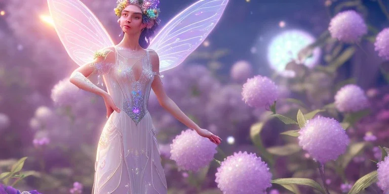 crystal subtle flower in a galactic ambiance beautiful fairy, transparent, delicate colors, in the foreground, full of details, smooth，soft light atmosphere, light effect，vaporwave colorful, concept art, smooth, extremely sharp detail, finely tuned detail, ultra high definition, 8 k, unreal engine 5, ultra sharp focus