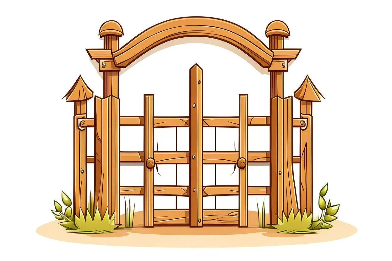 clip art logo design for wooden gates