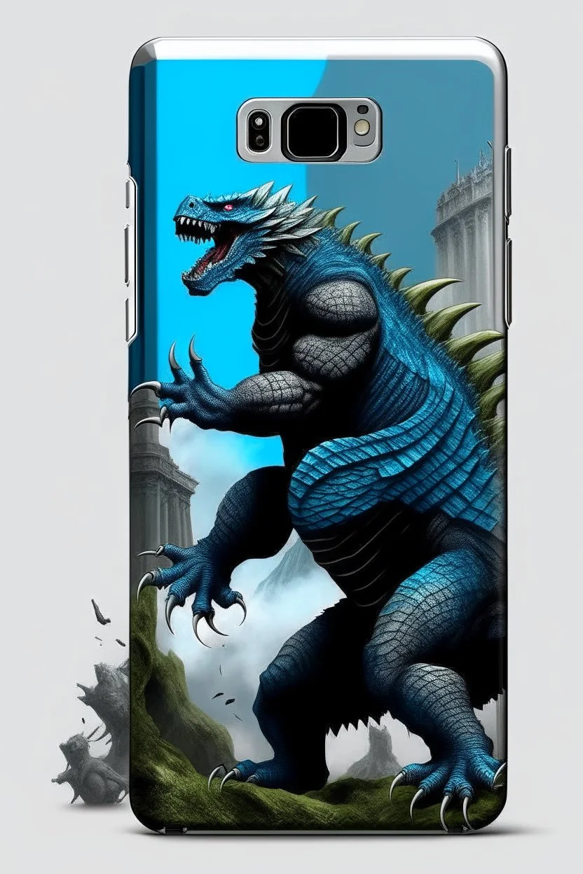 Samsung phone fighting godzilla