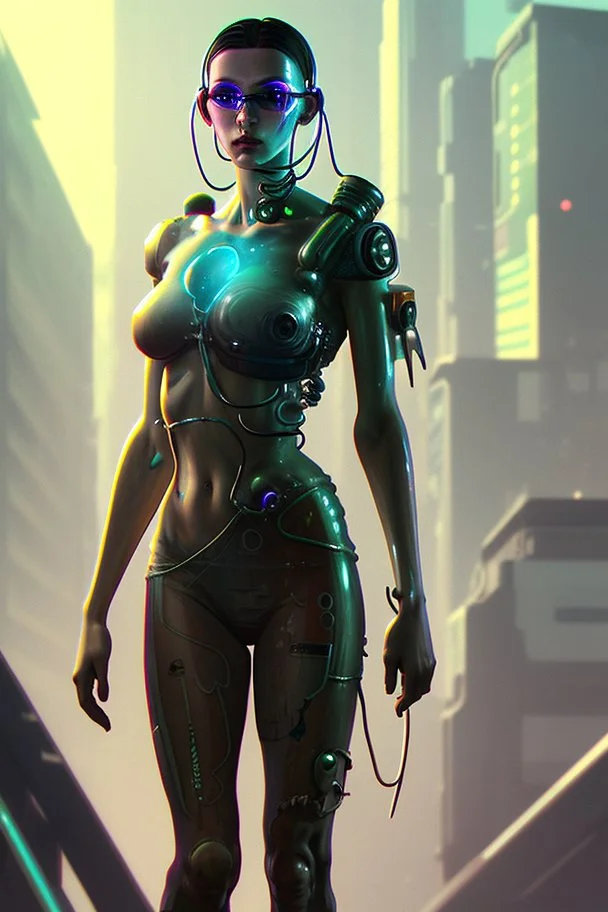 a cyberpunk biopunk woman