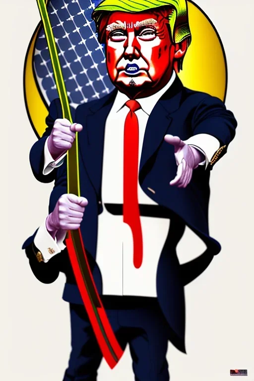 donald trump with a katana