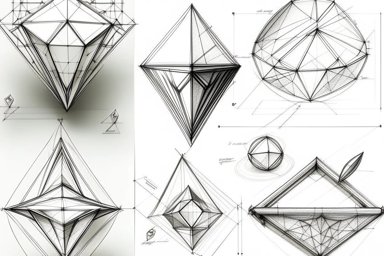 4 Analysis of diamond concepts into lines and shapes sketches