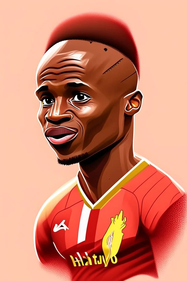 Sadio Mane Footballer , cartoon 2d