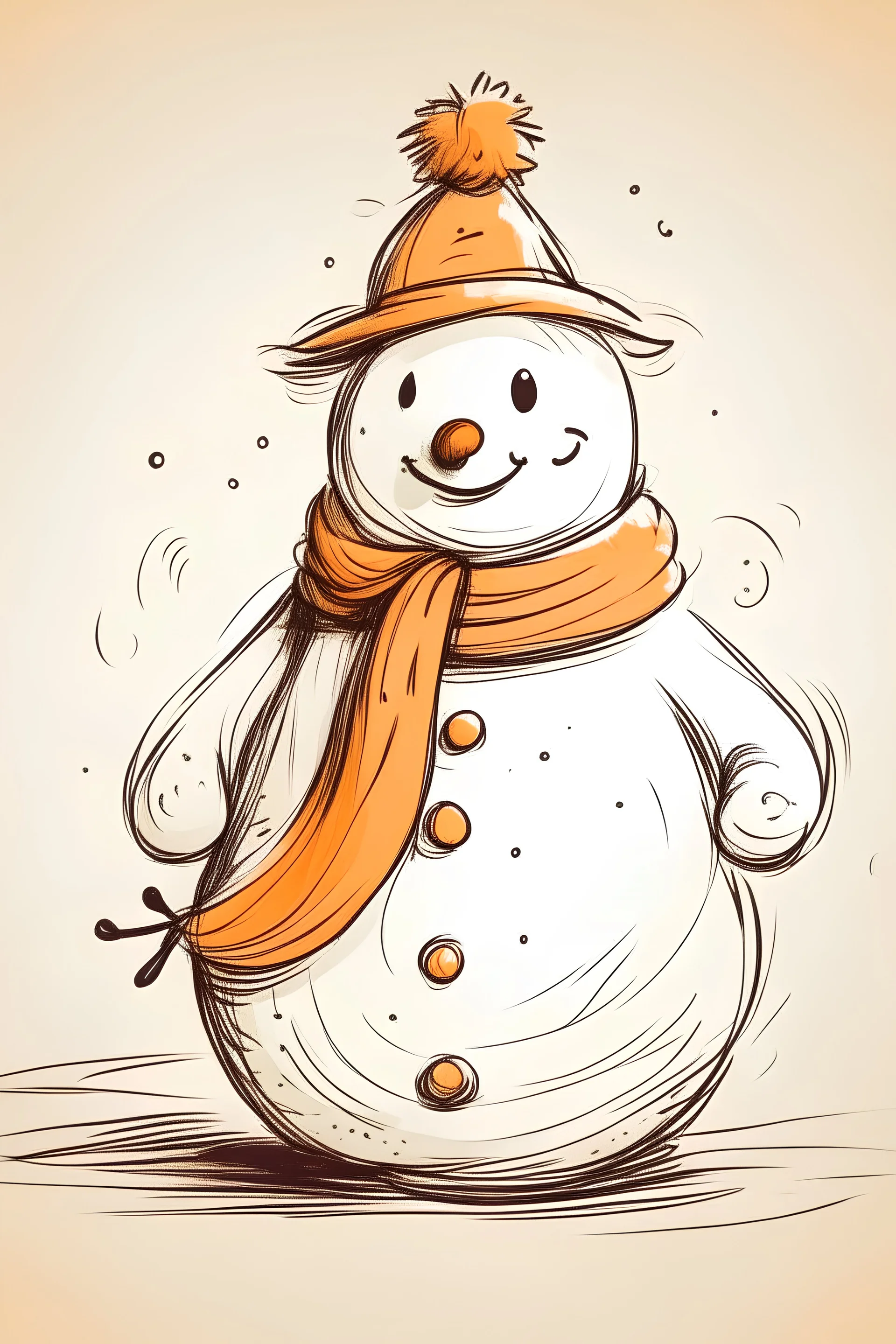 Digital drawing of a snowman by @popovajosephine, a card pack by Josephine  Popova - INPRNT