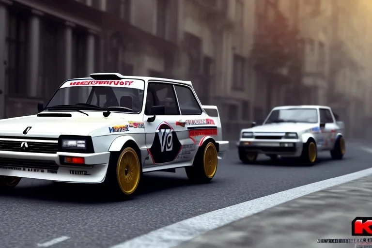 Renault 12 turbo car 4k , rally ,ultra realistic,concept 4k ,on street, parked