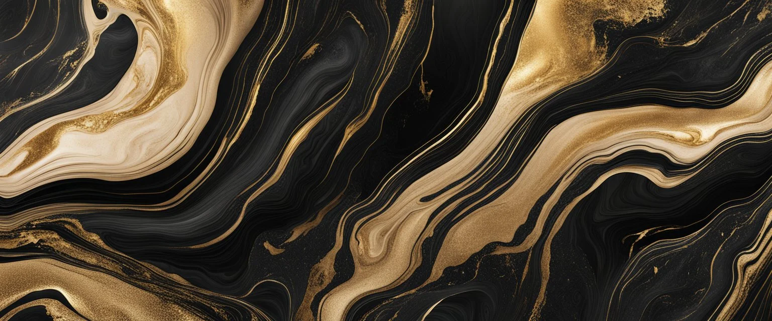 Hyper Realistic Black & Golden Abstract Marble Textures