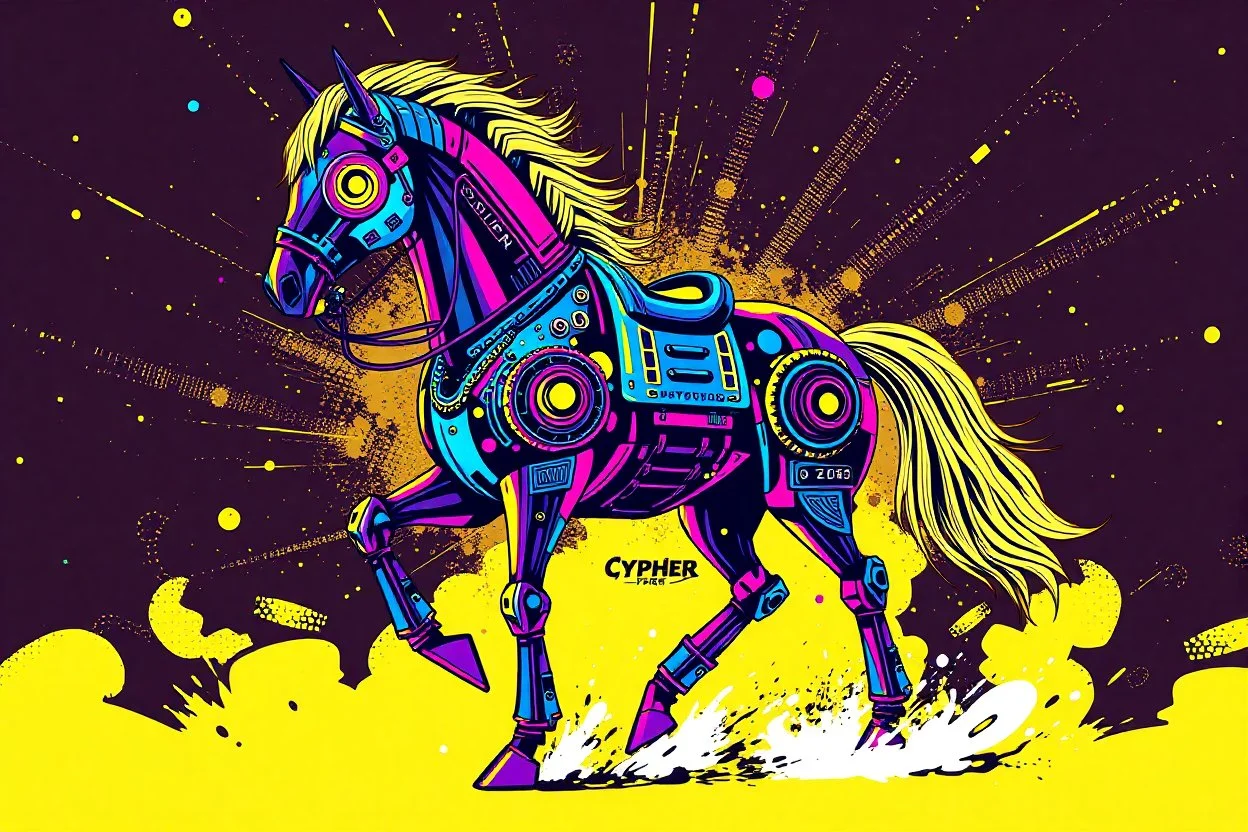 pop art pixels 1000 images cypher punk robot horse