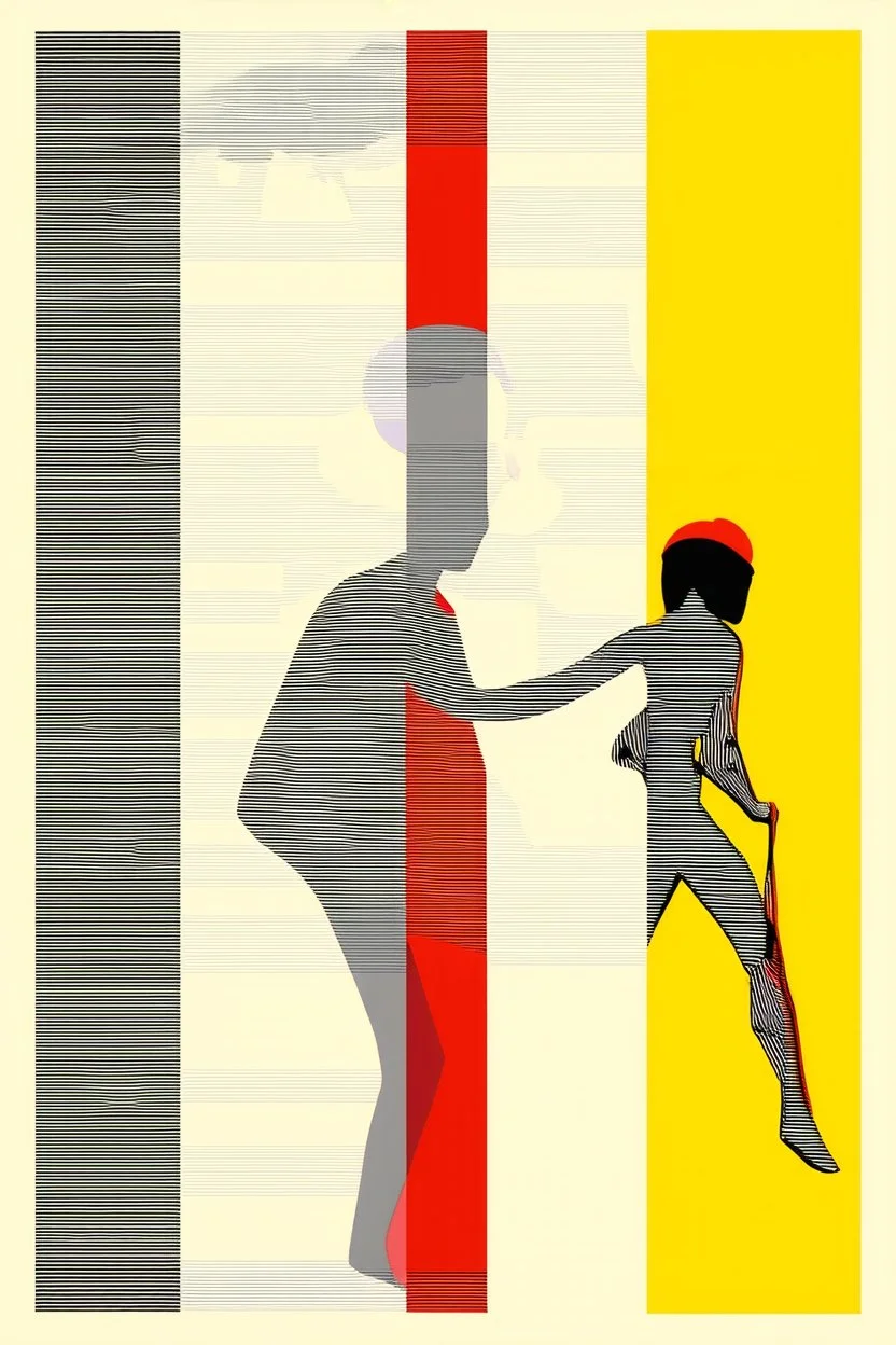 Amplified chaos; a surreal mashup of the styles of Gerd Arntz and Tomma Abts