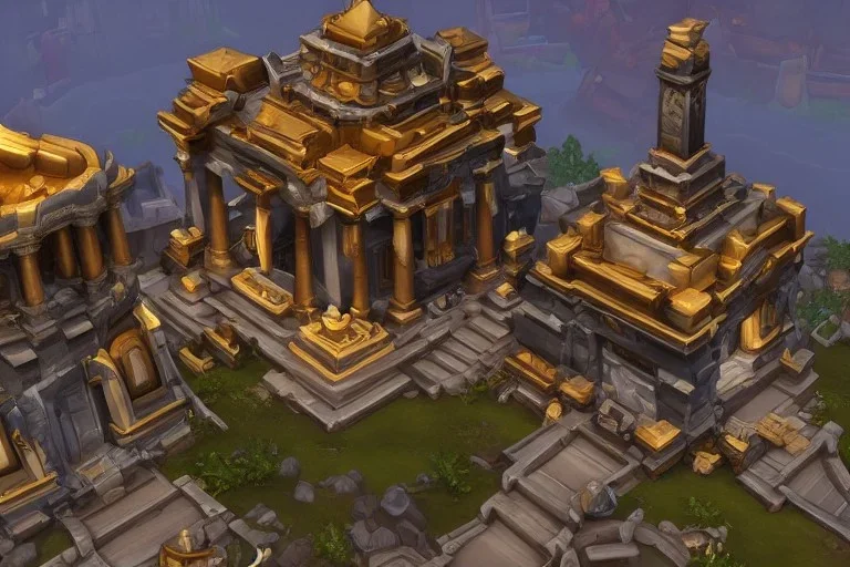 Torchlight 2 architecture made of marble and gold concept in overwatch